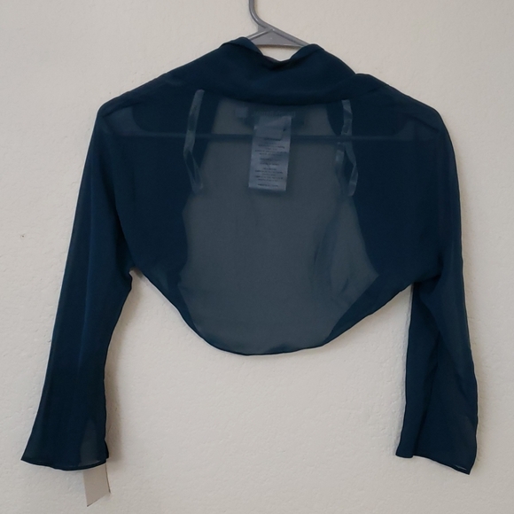 Women's Chiffon Shrug David's Bridal Peacock - Picture 2 of 4